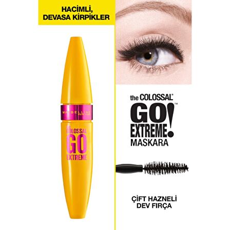 Maybelline New York Colossal Go Extreme Ekstra Siyah Maskara