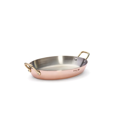De Buyer 32x23 cm Oval Bakır Sunum ve Pişirme Tavası - Inocuivre Service - Made in France