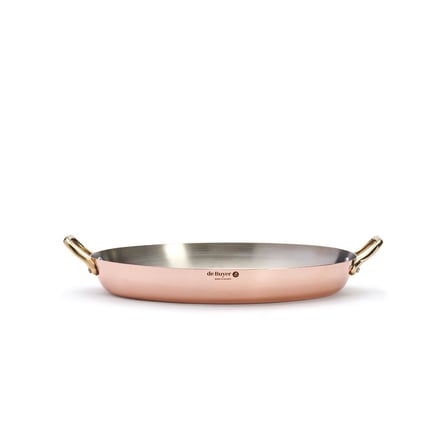 De Buyer 36x26 cm Oval Bakır Sunum ve Pişirme Tavası - Inocuivre Service - Made in France