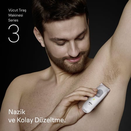  Braun Vücut Tıraş Makinesi Series 3, +3 Aksesuar, Su Geçirmez, BG3530