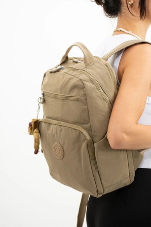 Unisex Suya Dayanıklı Krinkıl Kumaş Çok Gözlü Orta Boy Laptop Okul Ve Sırt Çantası SARGINLAR