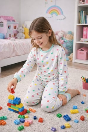 Kız Çocuk Renk Paleti Desenli 8 - 13 Yaş Pijama Takımı 