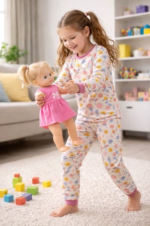 Kız Çocuk Flower Desenli 8 - 13 Yaş Pijama Takımı 