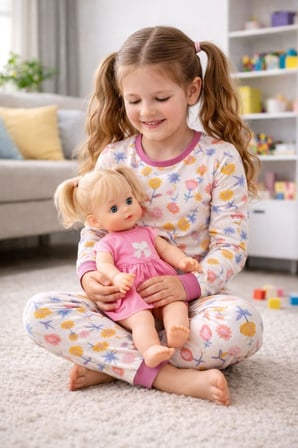 Kız Çocuk Flower Desenli 8 - 13 Yaş Pijama Takımı 
