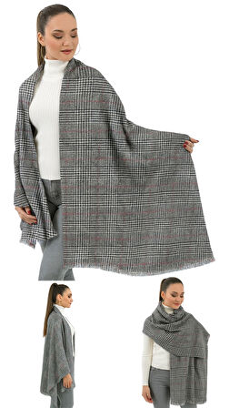 1 Adet Kadın Büyük Bedene Uygun Yumuşak Dokulu Kışlık Desenli Atkı Omuz Şalı