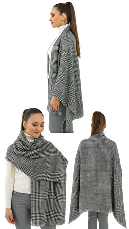 1 Adet Kadın Büyük Bedene Uygun Yumuşak Dokulu Kışlık Desenli Atkı Omuz Şalı