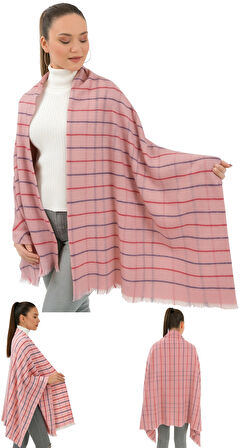 1 Adet Kadın Büyük Bedene Uygun Yumuşak Dokulu Kışlık Desenli Atkı Omuz Şalı