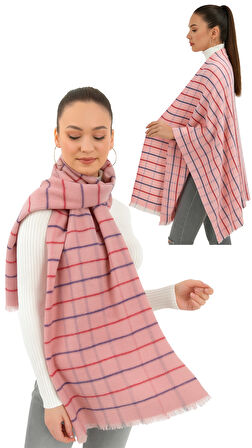 1 Adet Kadın Büyük Bedene Uygun Yumuşak Dokulu Kışlık Desenli Atkı Omuz Şalı