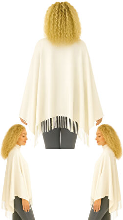 1 Adet Kadın Büyük Bedene Uygun Ekstra Yumuşak Dokulu Püskül Detaylı Kışlık Atkı Omuz Şalı