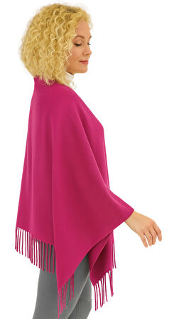 1 Adet Kadın Büyük Bedene Uygun Ekstra Yumuşak Dokulu Püskül Detaylı Kışlık Atkı Omuz Şalı