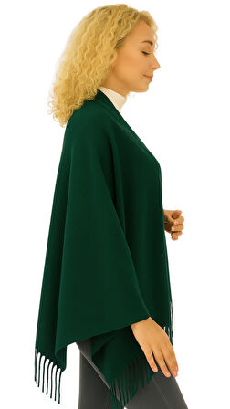 1 Adet Kadın Büyük Bedene Uygun Ekstra Yumuşak Dokulu Püskül Detaylı Kışlık Atkı Omuz Şalı