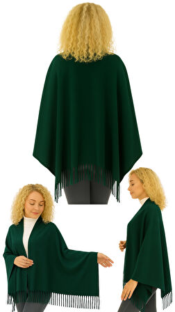 1 Adet Kadın Büyük Bedene Uygun Ekstra Yumuşak Dokulu Püskül Detaylı Kışlık Atkı Omuz Şalı