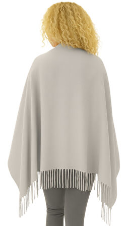 1 Adet Kadın Büyük Bedene Uygun Ekstra Yumuşak Dokulu Püskül Detaylı Kışlık Atkı Omuz Şalı