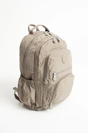 Ss 3013 Unisex Suya Dayanıklı Krinkıl Kumaş Çok Gözlü Orta Boy Laptop Okul Ve Sırt Çantası KUM KUM