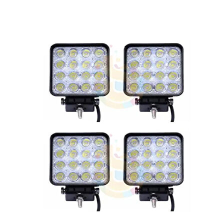 4 ADET 16 LEDLİ ÇALIŞMA LAMBASI 12 VOLT 48 WATT PLASTİK KASA