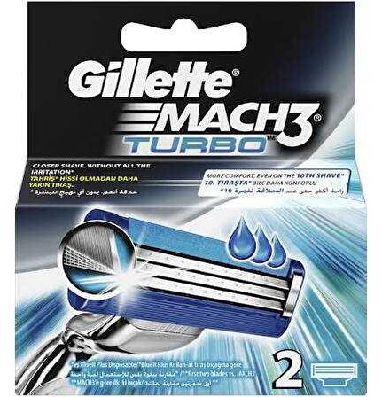 Gillette Mach 3 Turbo 2'li 3 Bıçaklı Tüm Cilt Tipleri İçin Bıçak Yedeği
