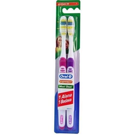 Oral B 3 Effect Maxi Clean 1+1 Diş Fırçası Orta Delist