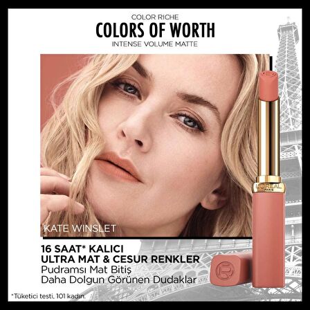L'Oréal Paris Colors of Worth Color Riche Intense Volume Matte Ruj - 500 Beige Freedom
