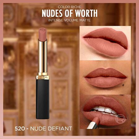 L'Oréal Paris Color Riche Intense Volume Matte Ruj - 520 Nude Defiant