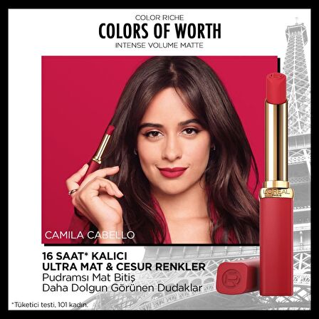 L'Oréal Paris Color Riche Colors of Worth Intense Volume Matte Ruj - 100 Pink Worth It