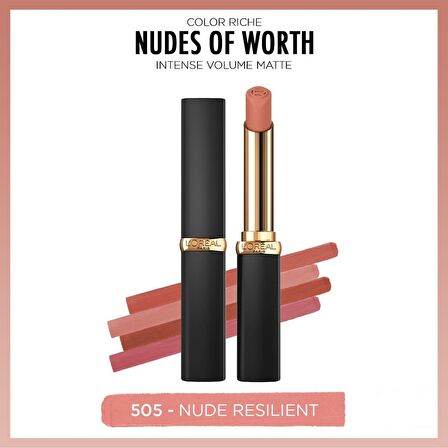 L'Oréal Paris Color Riche Intense Volume Matte Ruj - 505 Nude Resilient