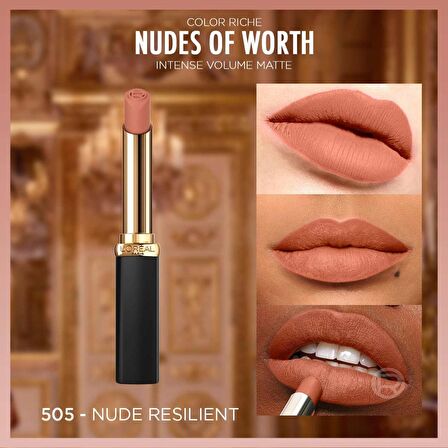 L'Oréal Paris Color Riche Intense Volume Matte Ruj - 505 Nude Resilient