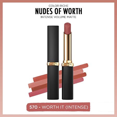 L'Oréal Paris Color Riche Intense Volume Matte Ruj - 570 Worth It (Intense)