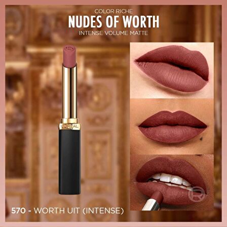 L'Oréal Paris Color Riche Intense Volume Matte Ruj - 570 Worth It (Intense)