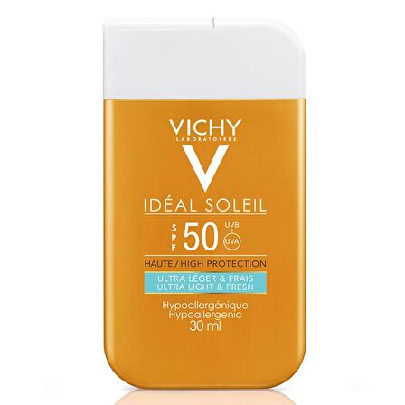 Vichy Ideal Soleil 50 Faktör Tüm Cilt Tipleri İçin Renksiz Yüz Güneş Koruyucu Süt 30 ml
