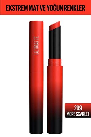 Maybelline New York Color Sensational Ultimatte Mat Ruj - 299 More Scarlet (Kırmızı)