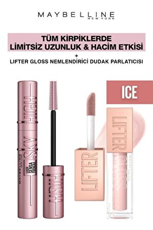 Maybelline Sky High Dev Limitsiz Kirpikler-Işıltılı Dolgun Dudaklar Makya Seti 002 Ice