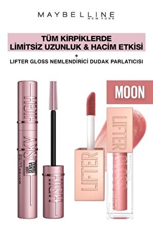 Maybelline Sky High Dev Limitsiz Kirpikler-Işıltılı Dolgun Dudaklar Makya Seti 003 Moon