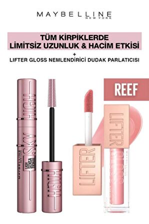 Maybelline Sky High Dev Limitsiz Kirpikler-Işıltılı Dolgun Dudaklar Makya Seti 006 Reef