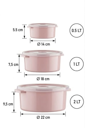Çok Amaçlı Hava Valfli Saklama Kabı 3'lü Set 