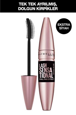 Maybelline Lash Sensational Intense Black Fiber Fırça Siyah Rimel + Mini Lash Sensational Siyah Maskara 4.5 ml