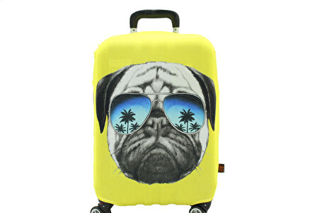 My Saraciye 28 Valiz Kılıfı, Bavul Kılıfı - Pug Köpek 28