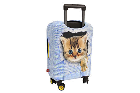 My Saraciye 53 Valiz Kılıfı, Bavul Kılıfı - Kedili Jean 53