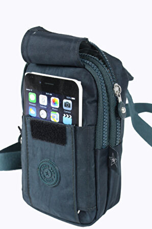 M 229 Mega Bag Krinkıl Kumaş Unisex Küçük Omuz, Göğüs Askılı Çanta, Telefonluk