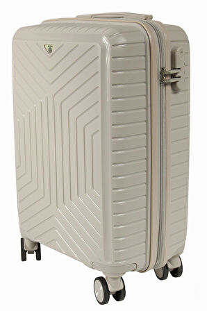 Metropolitan SDR 103 PP Valiz Seti - Büyük + Orta + Kabin Boy - Kemik / Gri