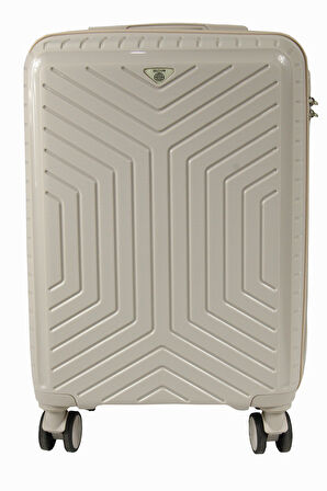 Metropolitan SDR 103 PP Valiz Seti - Büyük + Orta + Kabin Boy - Kemik / Gri