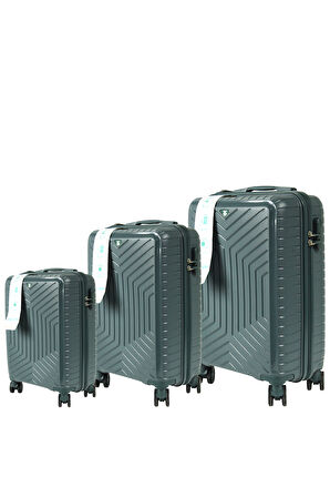 Metropolitan SDR 103 PP Valiz Seti - Büyük + Orta + Kabin Boy - Petrol Yeşili