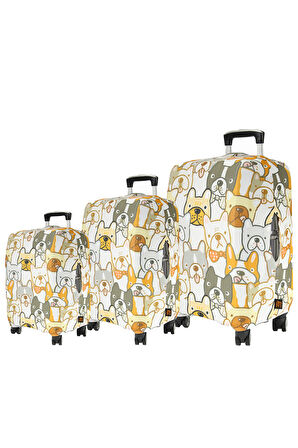 (My#140 PUG 2) VALİZLER İÇİN KILIF SETİ (KABİN ORTA VE BÜYÜK)