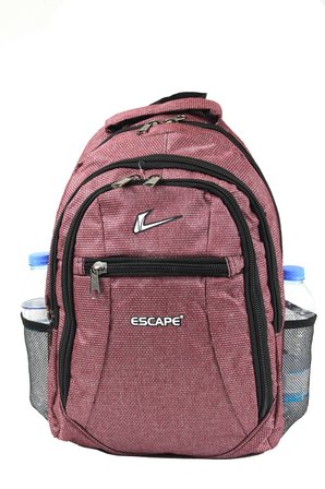 Escape ESC 307 Çizgili Polyester Kumaş Sırt Çantası Gül Kurusu