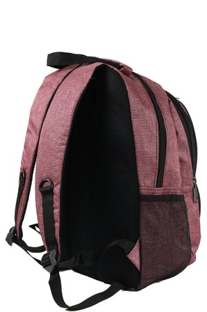 Escape ESC 307 Çizgili Polyester Kumaş Sırt Çantası Gül Kurusu