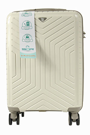 Metropolitan SDR 103 PP Valiz Seti - Büyük + Orta + Kabin Boy - Kemik / Gri