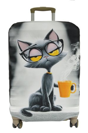 (My#161 Cool Kedi) VALİZLER İÇİN KILIF SETİ (KABİN ORTA VE BÜYÜK)