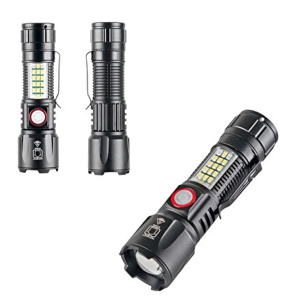 WİSON WS-2828 Çakarlı USB Şarjlı El Feneri