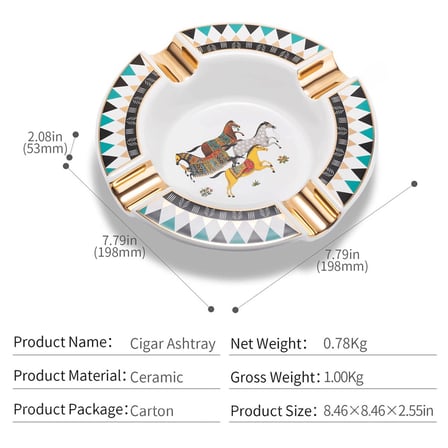 Cigarloong 4 Horse Seramik Puro Küllüğü Beyaz 4lü