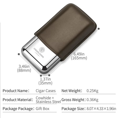 CigarLoong Metal Deri Puro Kılıfı 3'lü Vizon 60Ring