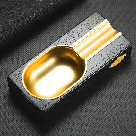 Cigarloong Ahşap Puro Küllüğü Tekli Gold